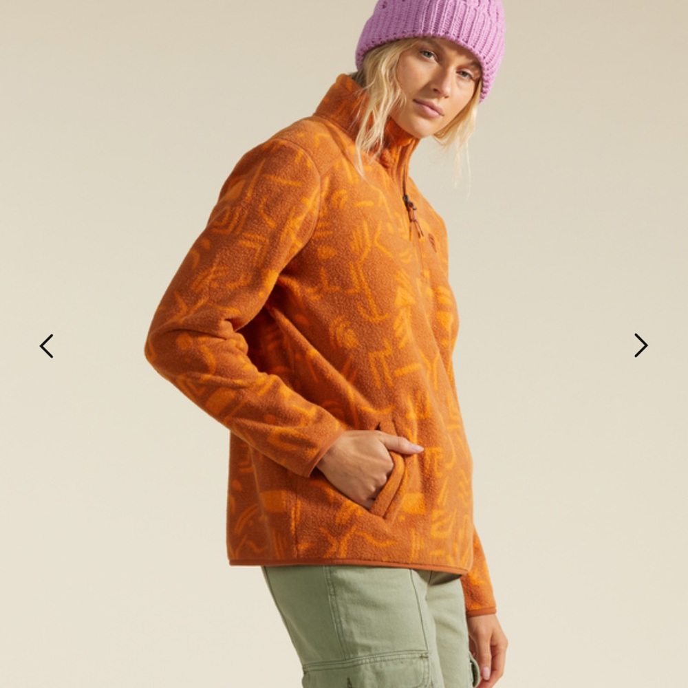 Billabong Adventure Division Quarter Zip Orange Fleece - Picture 5 of 13